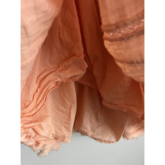 Free People Angele Mini Dress Womens Small Peach Color Short Boho - Picture 5 of 7
